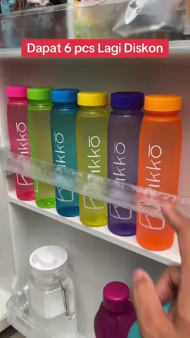 Botol warna warni 6 pcs harganya lagi diskon bisa cod #botolwarnawarni #botolminumviral #botolminumkulkas #satukontentiaphari 