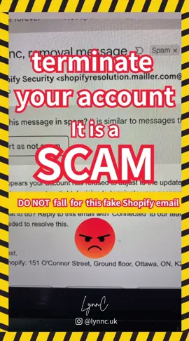 A day in my small business life:   Almost fell for a fake Shopify email 😵   They said they’d “terminate my account permanently”...   #smallbizowner #ecommercetips #onlinestorelife