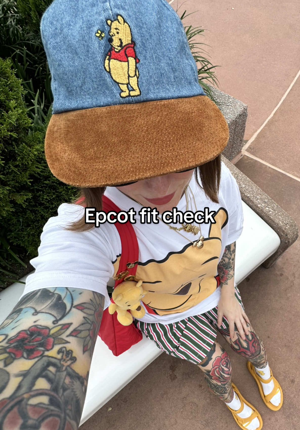 Quick little fit check from Epcot. The buttons on my shorts broke, so had to go untucked and baggy 😅 but we are officially in it’s too hot to wear anything other than shorts and t shirts season. Shirt & Nuimo @Disney Store  Hat @ebay (it’s vintage) Bag @BAGGU  Sandals @Teva Footwear  Shorts we’re thrifted