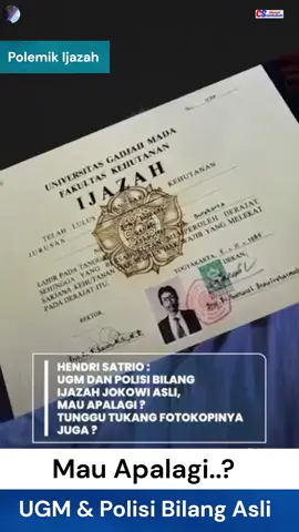 Hendri Satrio: UGM & Polisi Bilang Asli, Mau Apalagi..??  #ijazah #jokowi #roysuryo #korupsi #kpk #kemnaker #virall #viralvideo #viral?tiktok🥰 #viralvideos #4 #4u #4upage #4you #lewatberanda #lewatberandafyp #penjahat #viraltiktok #4k #ridwankamil