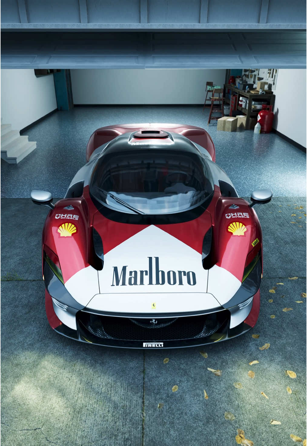 Ferrari SP3 with a Marlboro livery. Is this the best spec for an SP3? . #ferrari #sp3 #ferrariclub #cgi #3d #cartok #caredit #supercar #fyp #luxurycars 