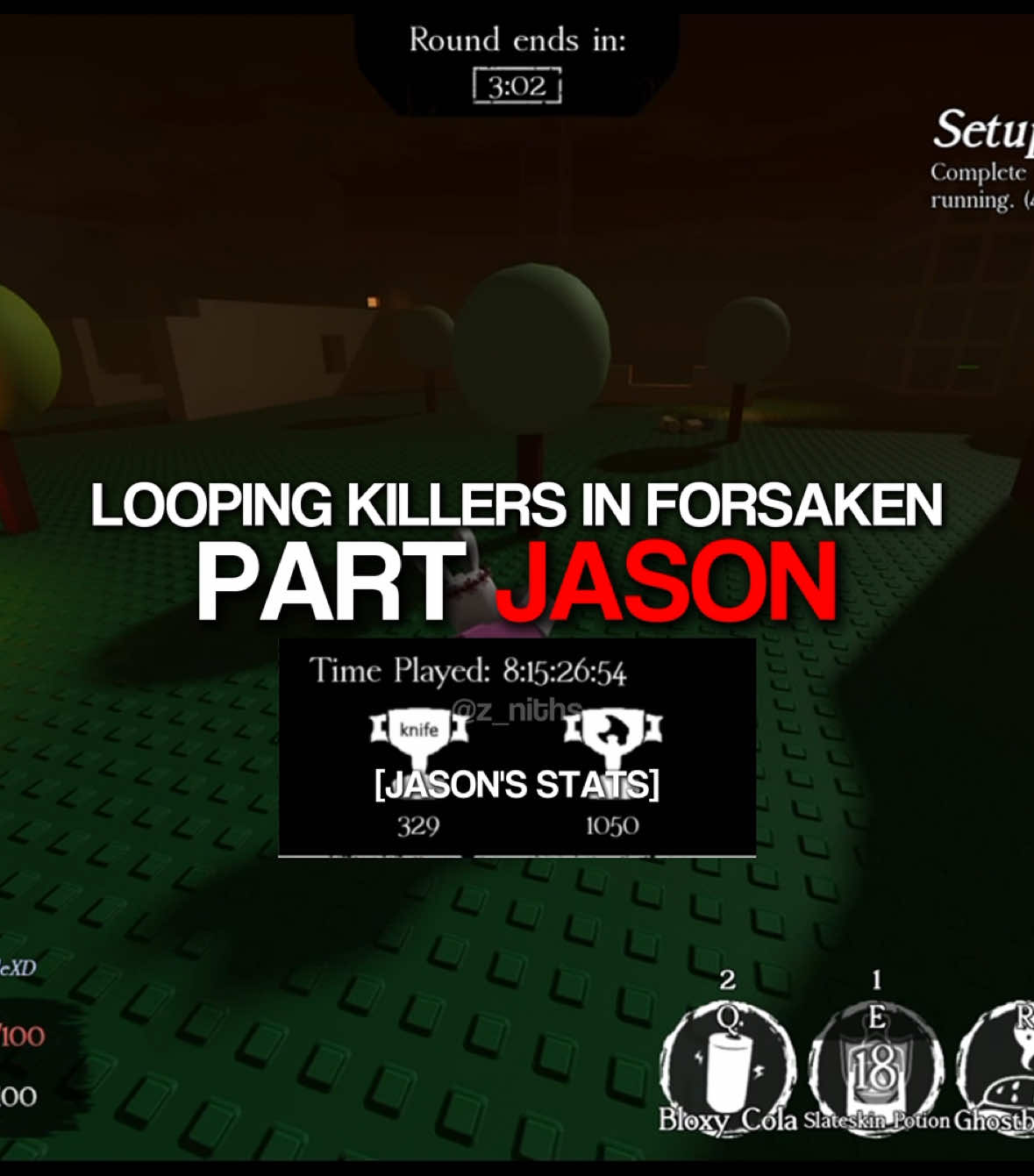Looping killers in Forsaken (Part: Jason) #forsaken #forsakenroblox #roblox #jason #noob #lastmanstanding #looping 