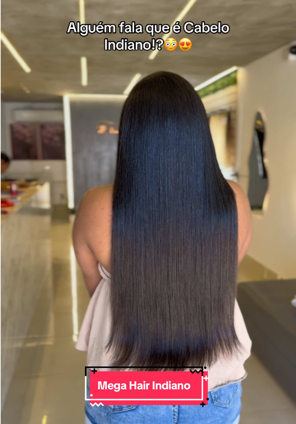 Usamos 400g do cabelo indiano liga rosa de 65/70cm em 3 telas costuradas depois de uma pequena limpeza de fios curtos❤️ #megahairgoiania #apliquefacil #cabeloindiano 