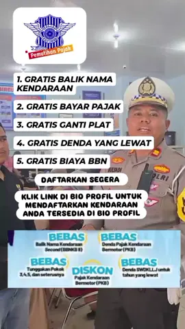 PROGRAM PEMUTIHAN PAJAK KENDARAAN DAFTARKAN SEGERA KLIK LINK DI BIO PROFIL #fyp #lewatberanda #pemutihanpajakkendaraanbermotor #pemutihanpajak #pemutihanpajak2025 