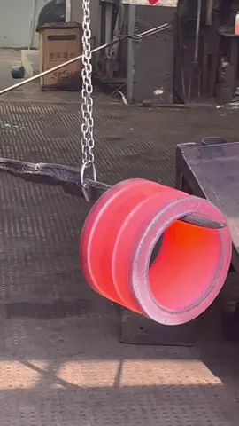 Before & After: Iron Block Thinning on a Ring Roller #factory #worker #ironman #forging