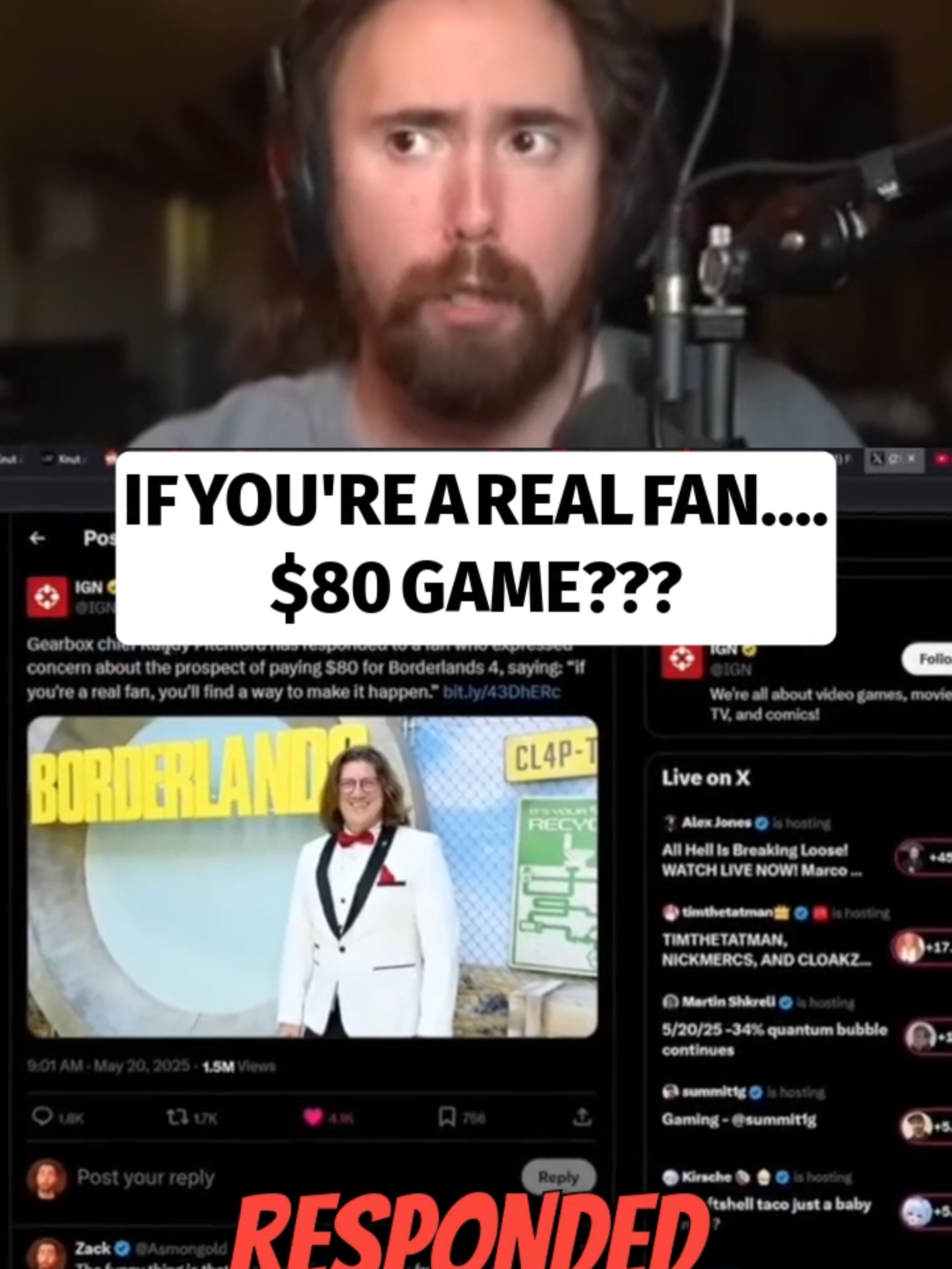 Borderlands 4 is going to be $80, and WE have to make it happen. Asmon Reacts. #asmongold #asmongoldclip #twitch #borderlands4