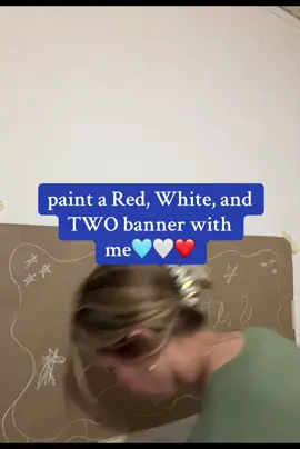 happy memorial day weekend🇺🇸❤️🤍💙 #painting #paintedbanner #fyp #memorialday #redwhiteandtwo 