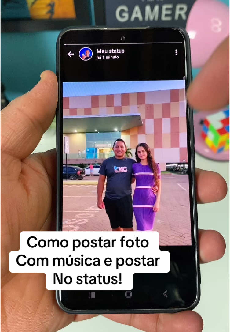 Como postar foto com música e postar no status do WhatsApp #dicas #celulares #android #truques #foto #musica #status 