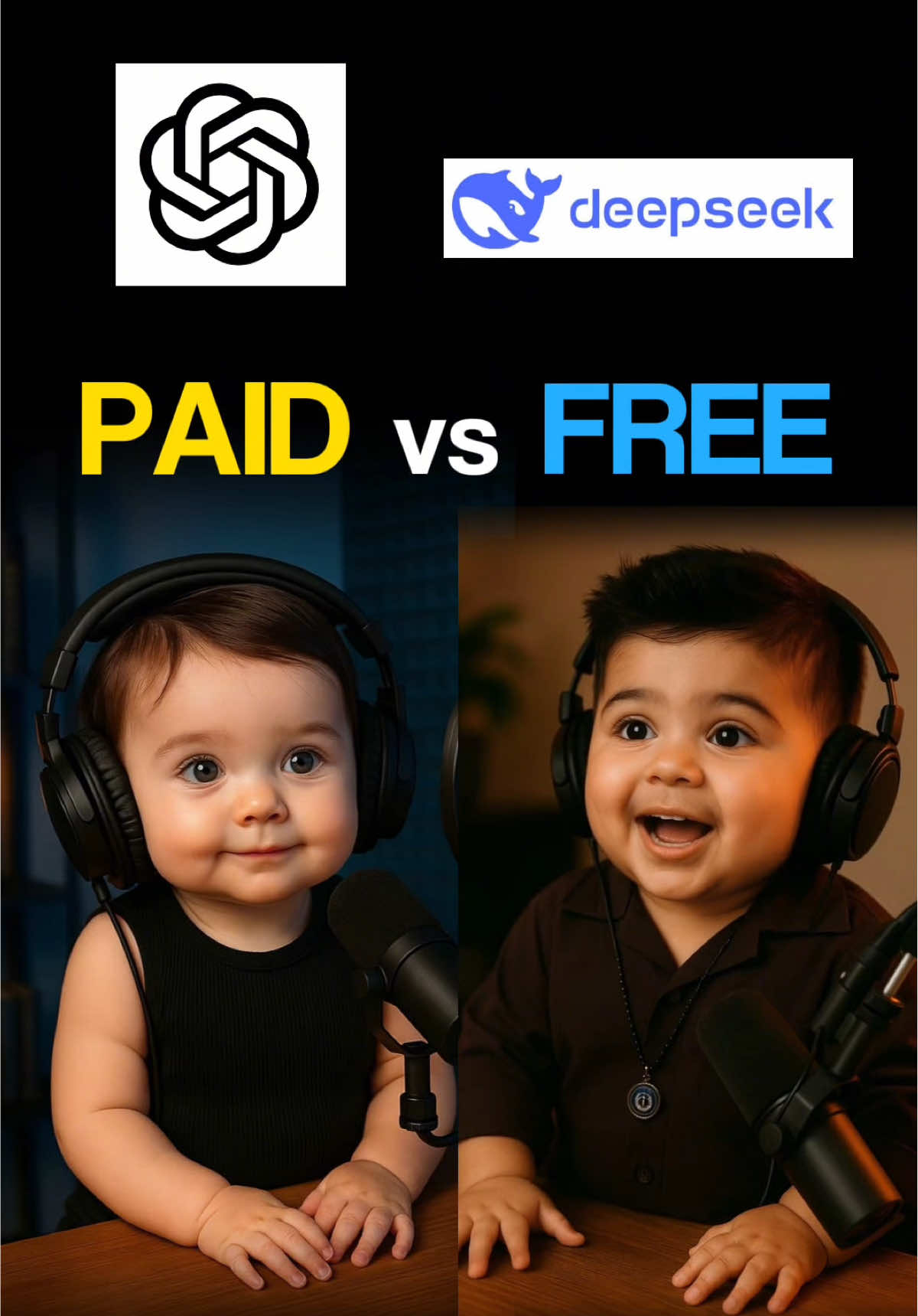 Paid Vs Free Baby edition🔥 Get the list from my bio #ai ##aitools #vaibhavvai #aivideos #aivideo #aibaby #babyai #marketingtools #aitoolsyouneed #fypage #heygen #hedra 