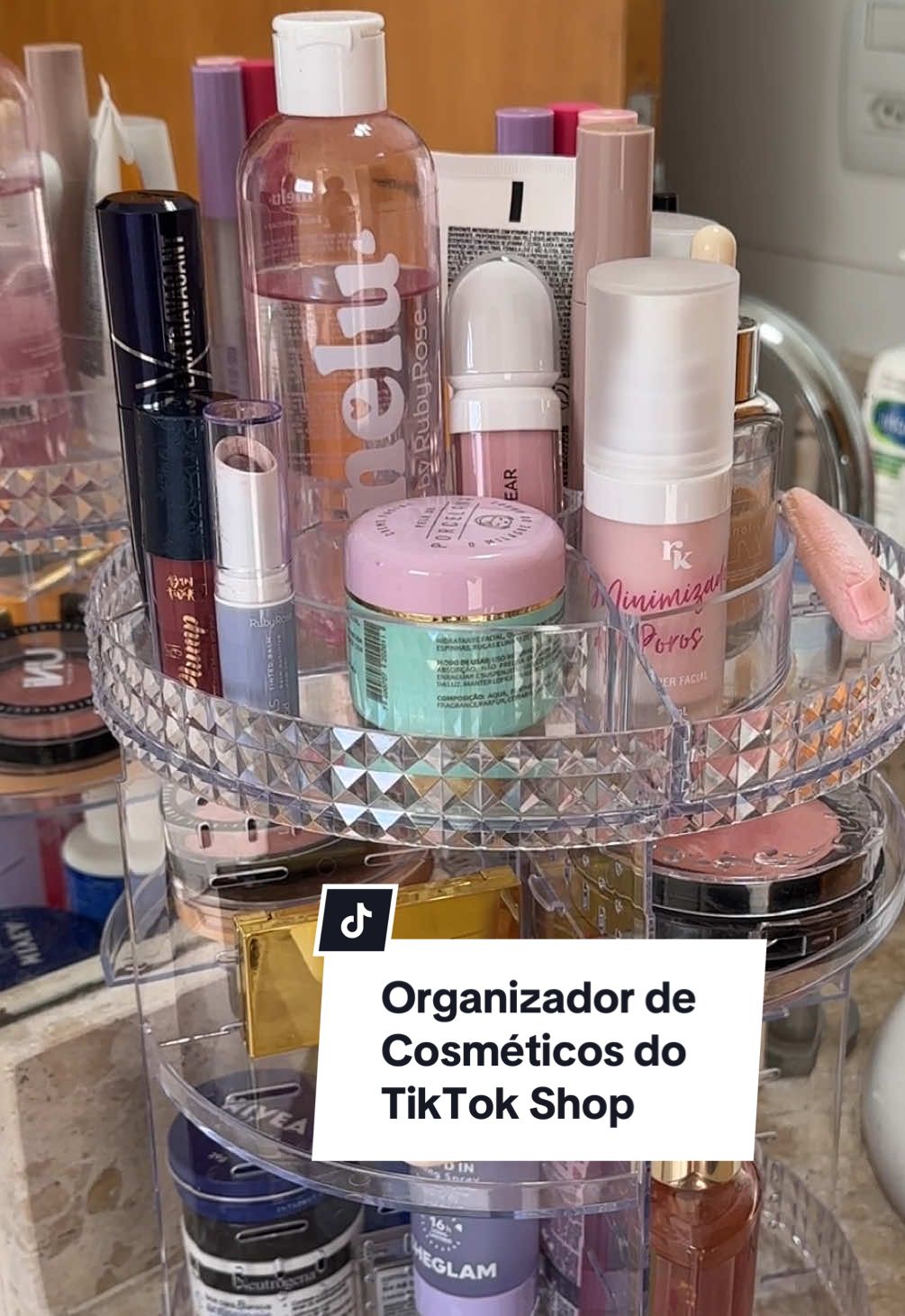 Fiz minha primeira comprinha no TikTok Shop: Organizador de maquiagem giratório aaaaaa que fofo ✨ #TikTokShopChegou #MaquiagemTikTok