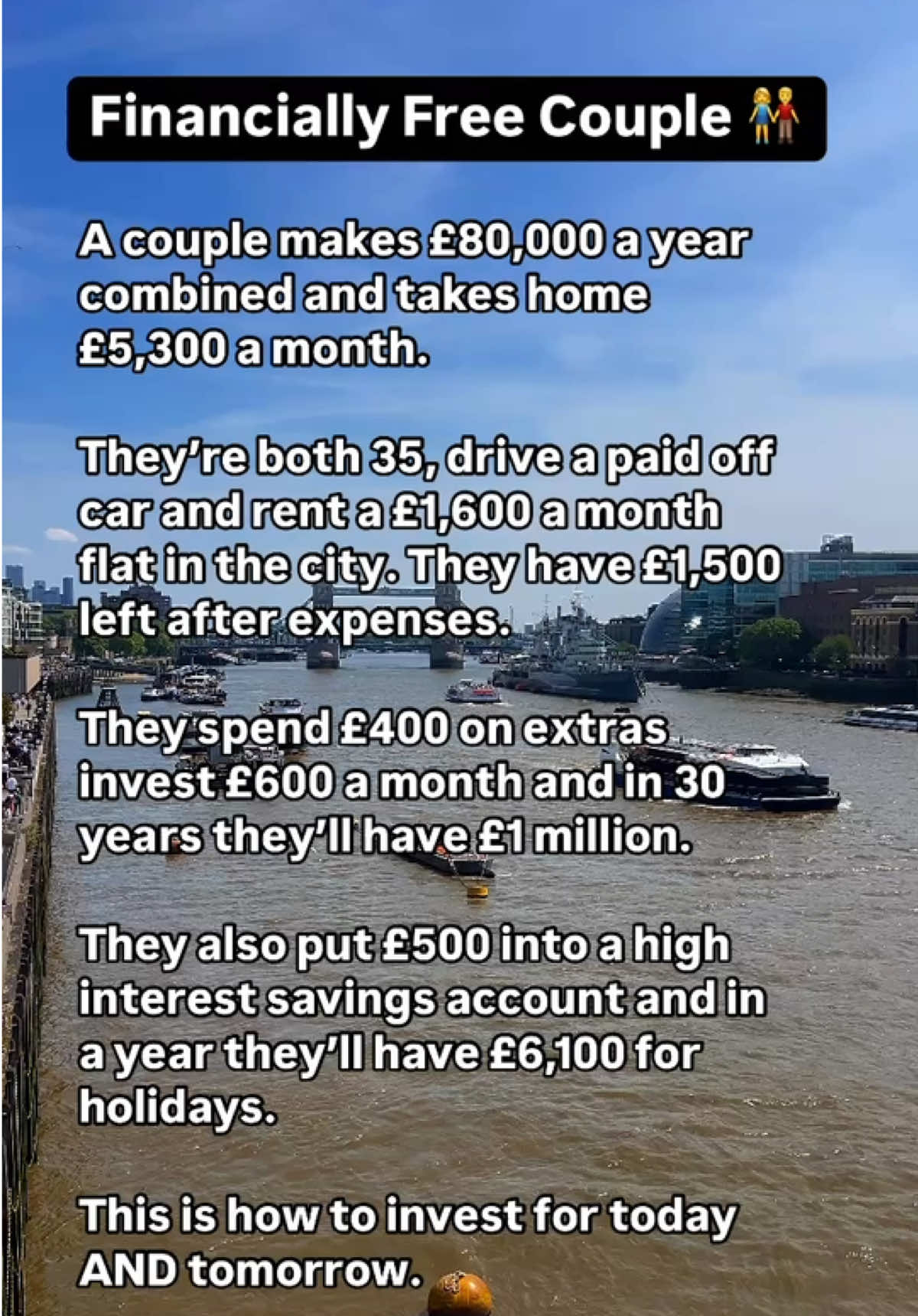 How to become financially free as a couple ✅ Learn how to invest together is so powerful.  Combining your income thinking about saving for the future is such a hack.  You’re working as a team! 