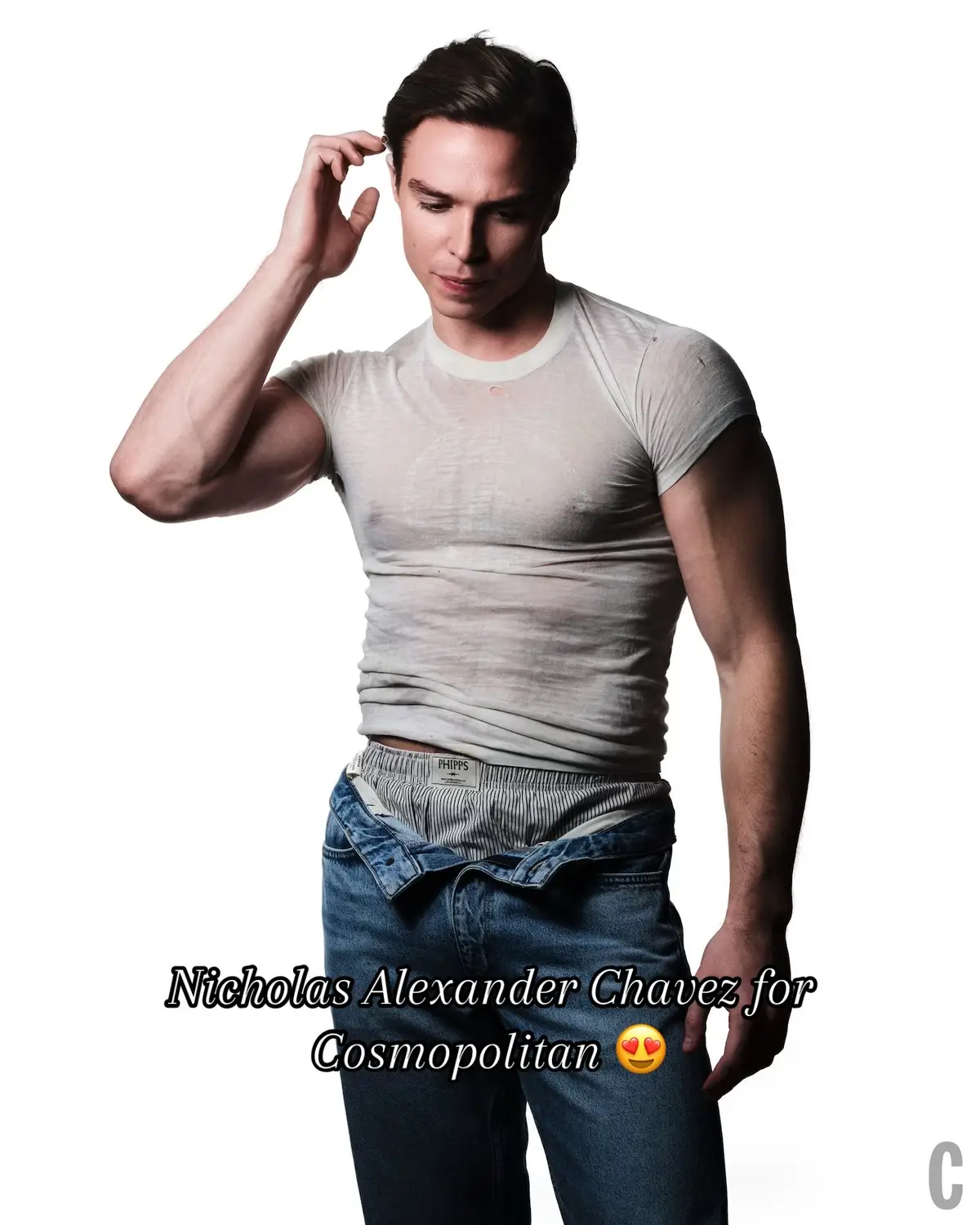 I can’t breath, he looks so good! 😮‍💨 #nicholasalexanderchavez #nicholaschavez #cosmopolitan #monsters #photoshoot #viral #foryou #fyp
