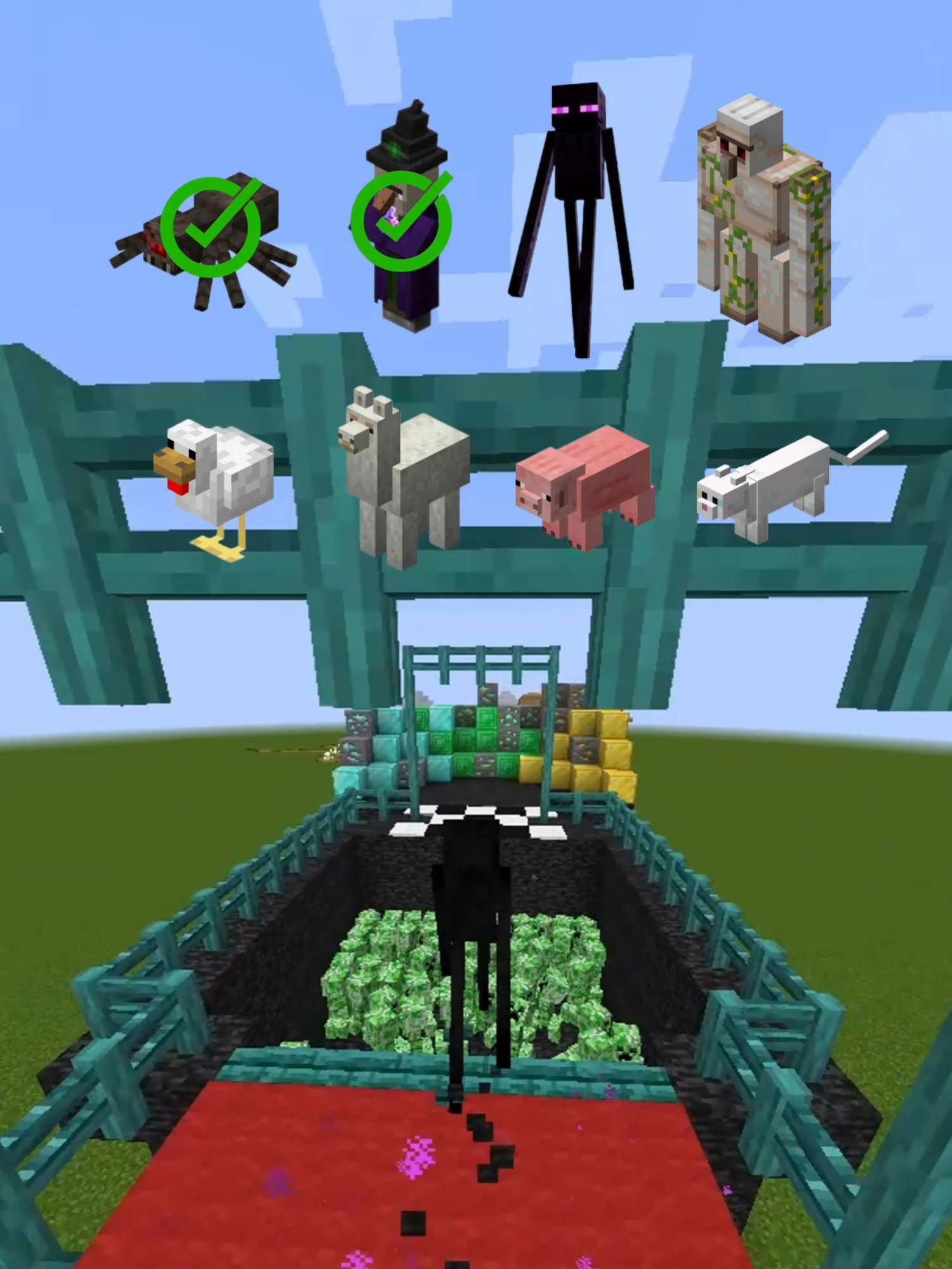 Mobs Vs 50 creepers 😱 #Minecraft #minecraftmemes #minecraftparkour