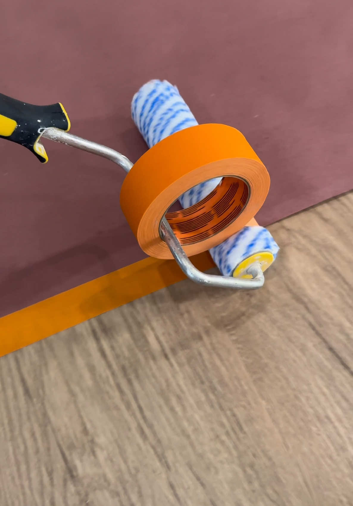 Laying down Tape With paint Rolle💡 #trick #painting #idea #contractor 