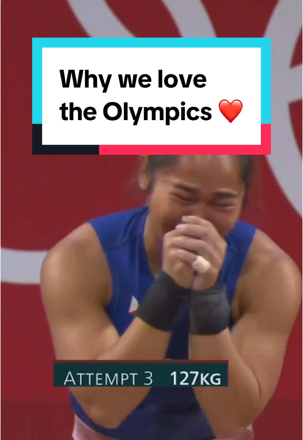 Filipina weightlifter Hidilyn Diaz showed pure heart to secure her country's first-ever Olympic gold medal at Tokyo 2020. Why we love the Olympics. ♥️ #olympics #weightlifting #philippines 