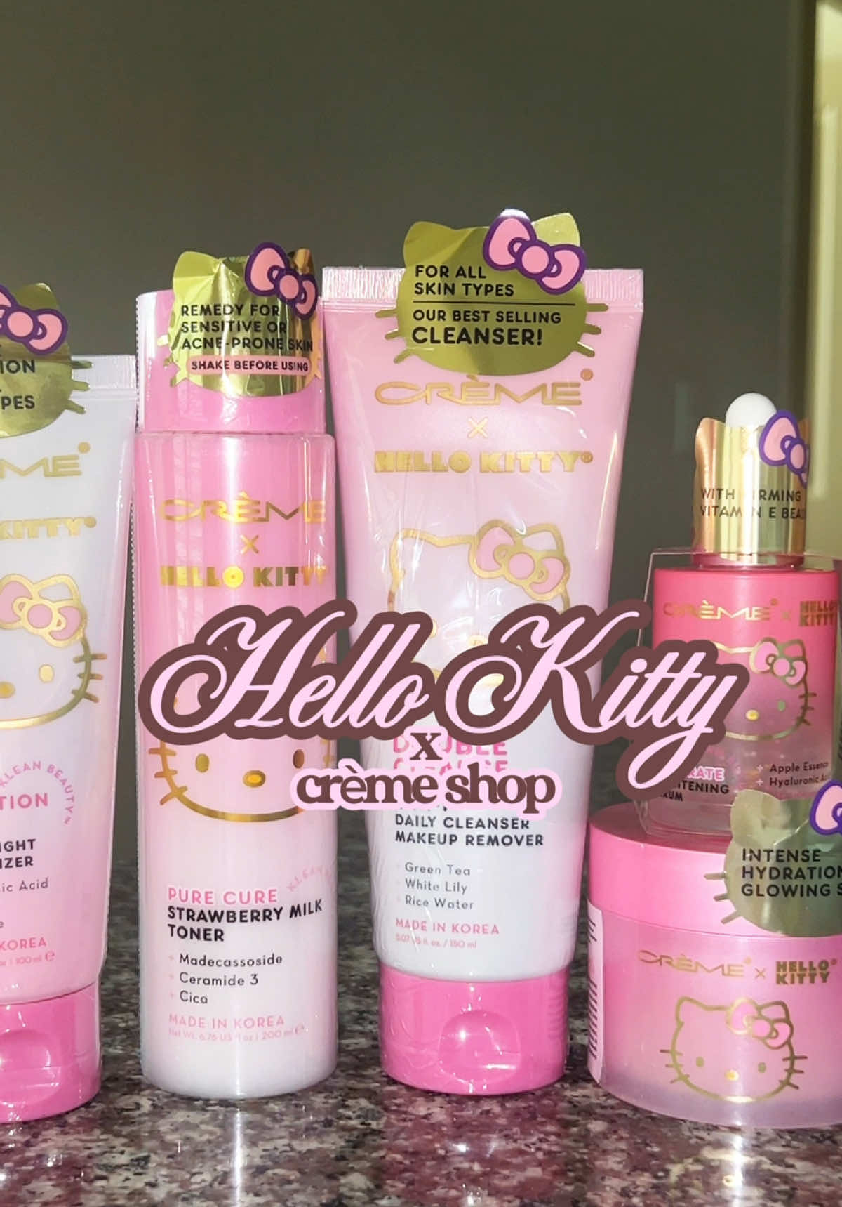 Unboxing @the crème shop x @hellokitty skincare collab 😻🌷🩷 there’s nothing better than cute skincare 🥹  @Walmart #tcspartner #thecremeshop #skincare #cuteskincare #kawaii #hellokitty #hk #pink #pinkskincare 