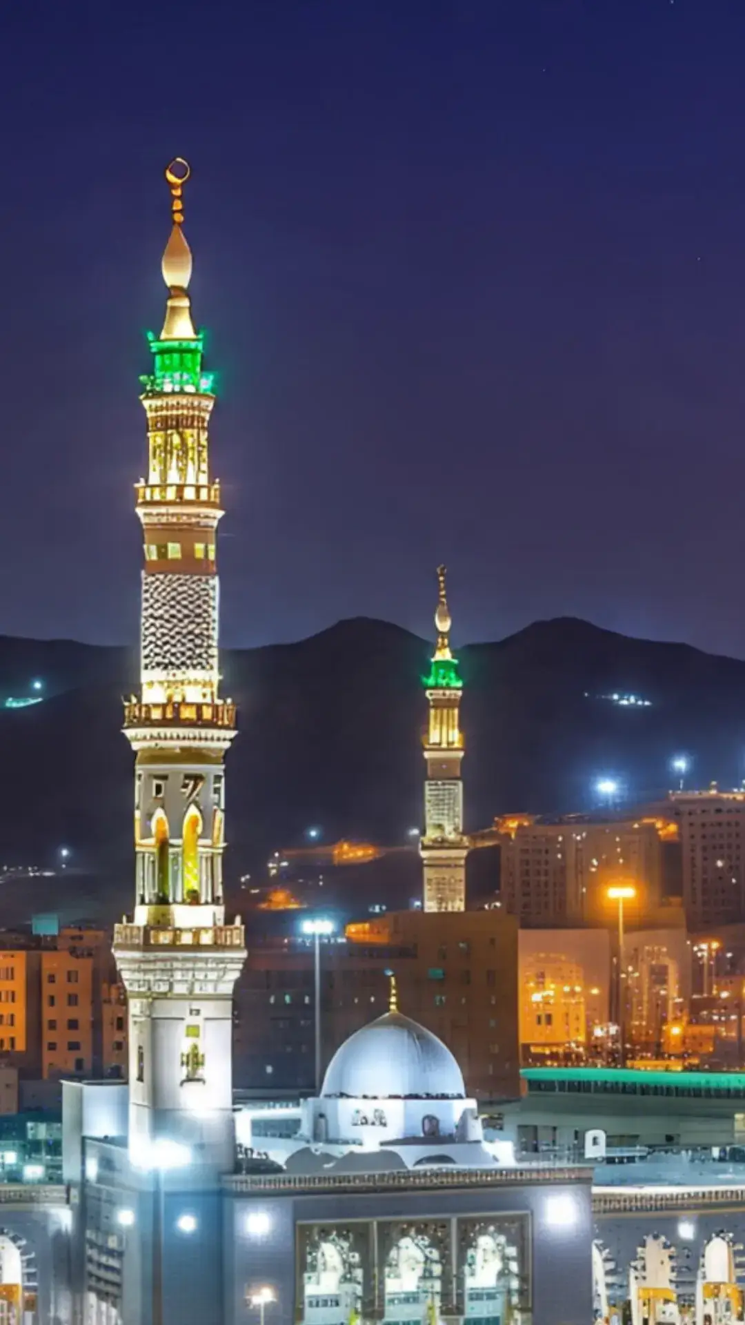 The image you shared is a stunning depiction of the Kaaba in Masjid al-Haram, Mecca, with worshippers walking around it during what appears to be either sunrise or sunset. The scene is framed with palm trees and flowers, adding a peaceful and spiritual vibe to the moment.