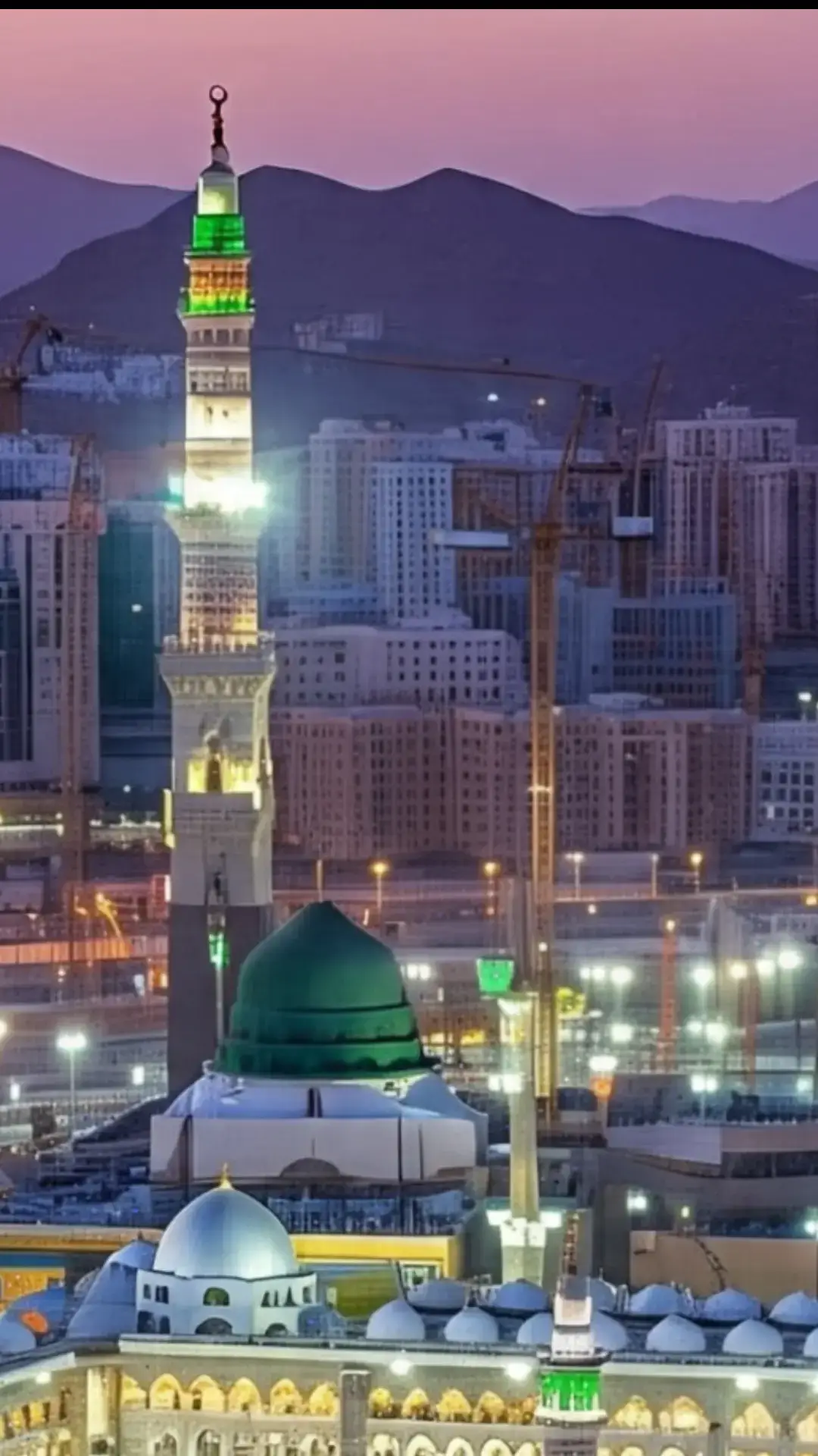 The image you shared is a stunning depiction of the Kaaba in Masjid al-Haram, Mecca, with worshippers walking around it during what appears to be either sunrise or sunset. The scene is framed with palm trees and flowers, adding a peaceful and spiritual vibe to the moment.
