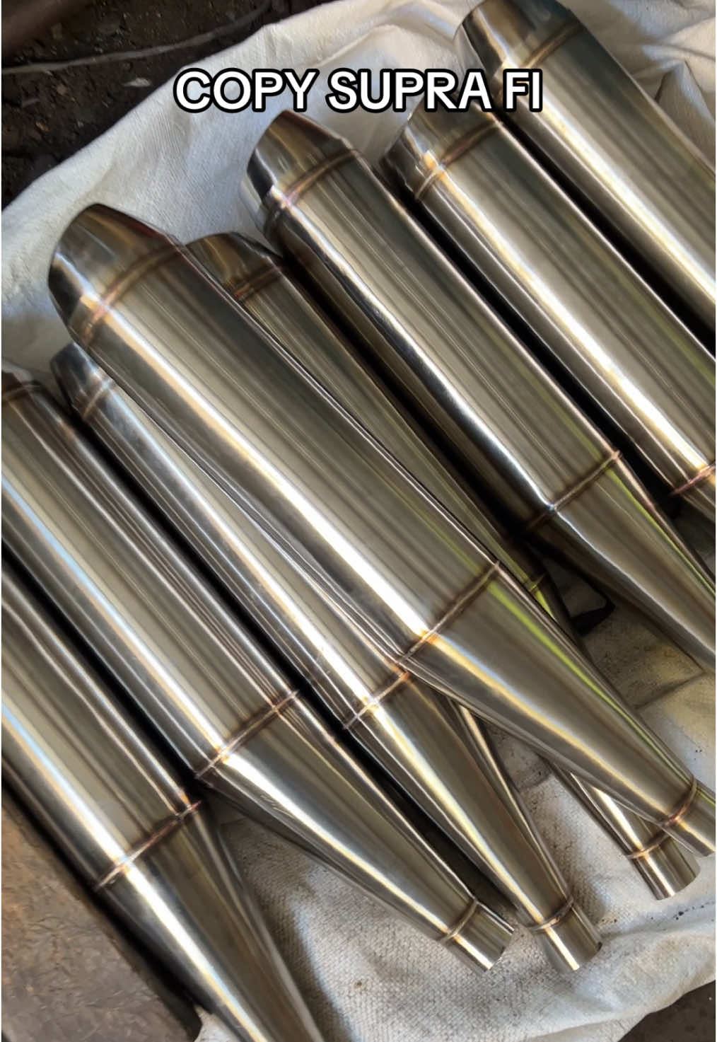 silahkan yang berminat knalpot copy supra fi stenless, bisa di bantu pnp ke motor teman teman semua. silincer only bisa fullset juga bisa🫰🏻 #fyp #foryou #grcmuffler #knalpotandalan 