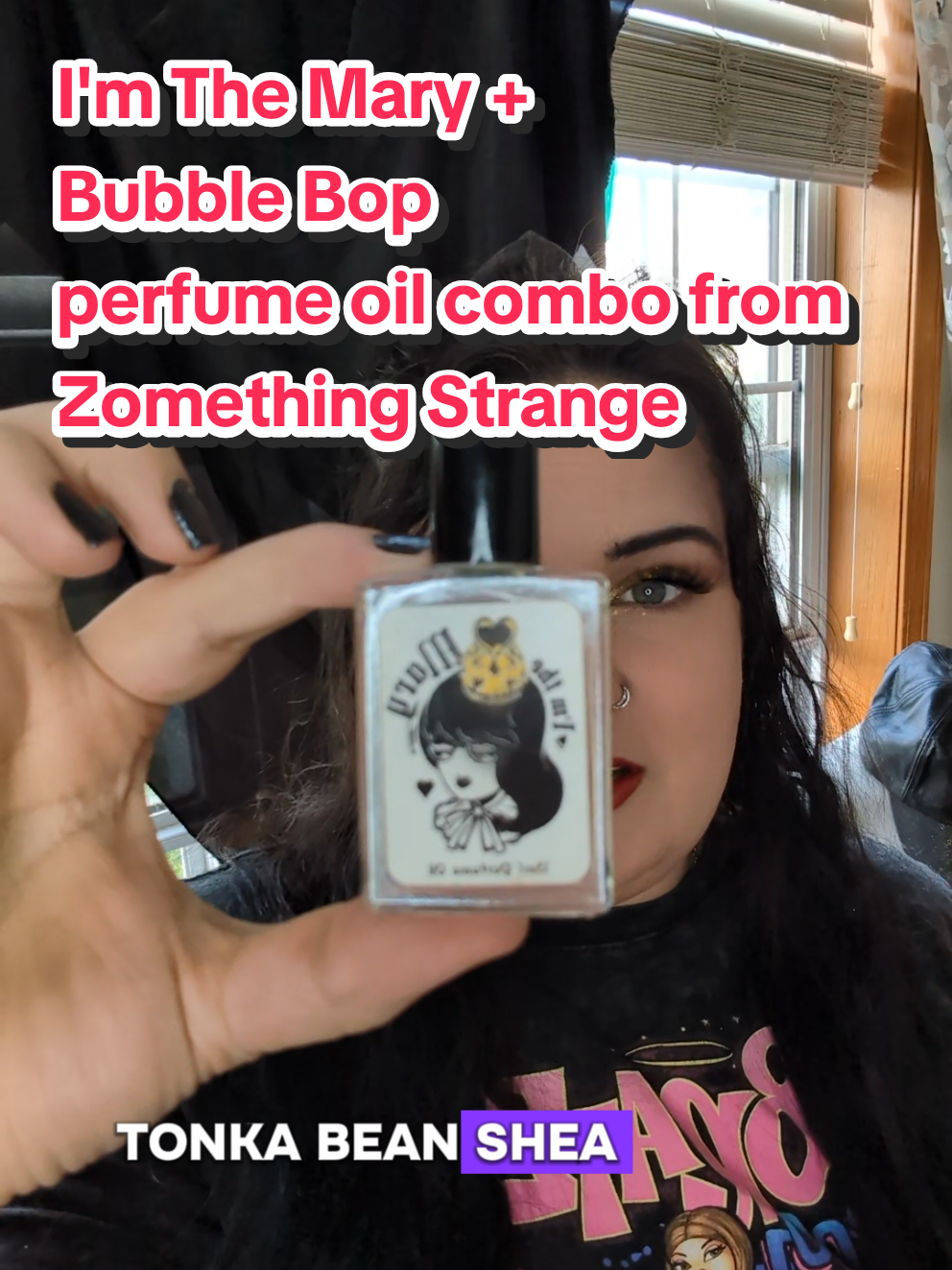 This combo of perfume oils from Zomething Strange makes me smell like a sweet delicious baddie. I'm The Mary + Bubble Bop is a dreamy yummy combo. 🤤 also, Zomething Strange restocks on Fridays! @Zomething Strange is their page 🖤 #perfumetok #zomethingstrange #perfumeoil #perfumeoils  #rollon  #imthemary #bubblebop #romyandmichele #perfume #indieperfume #buysmall #contentcreator #fyp #summervibes #viralperfume 