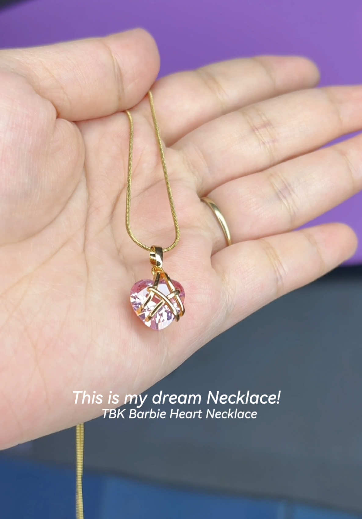 Healing my inner child dream ❤️‍🩹 Barbie Diamond Castle Heart Necklace ✨ #barbienecklace #heartnecklace #necklace #tbknecklace #pinkheartnecklace 