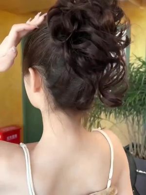 bộ tóc giả thật! tăng kích thước và lông thú tự nhiên-móc tóc nhanh chóng của các cô gái lười biếng.