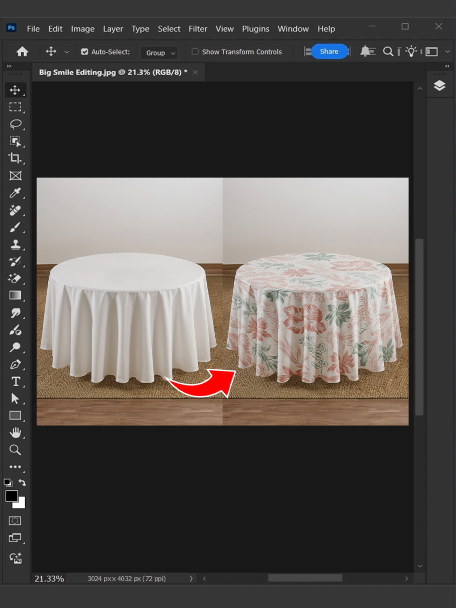How to make a ROUND TABLE CLOTH mockup in Adobe Photoshop #bigsmileediting #photoshoptricks #tutorials #designer #tutorial #photoshop #photography #adobephotoshop #adobe #photoshoptrick