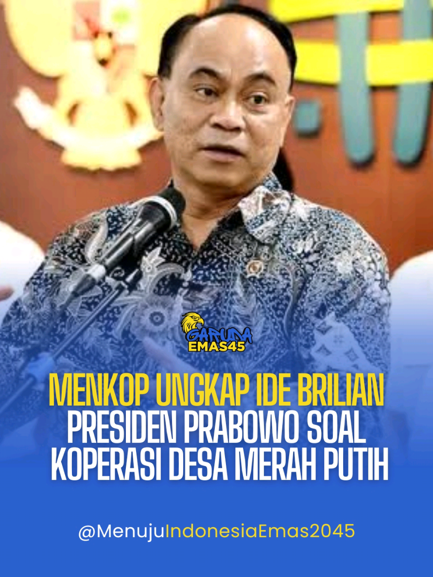 Menteri Koperasi Budi Arie Setiadi mengatakan Koperasi Desa Merah Putih dibentuk demi menciptakan ekonomi yang berkeadilan di masyarakat.  Sumber : Kompas.com #indonesiamaju #menujuindonesiaemas #kesejahteraan #presidenprabowo #prabowopresiden #koperasidesamerahputih #kopdesmerahputih #koperasidesa #budiariesetiadi #menterikoperasi #kemenkop #kementriankoperasi #kabinetmerahputih #indonesiaemas2045 