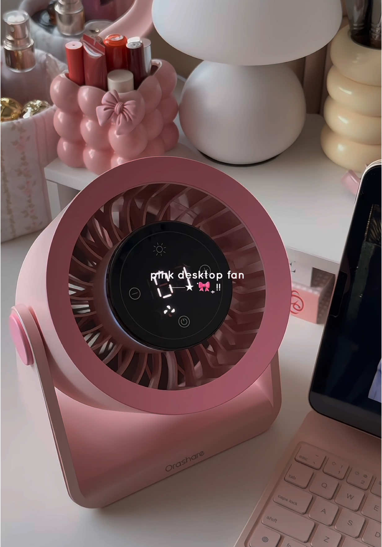 pink desktop fan cutie 🥹💫 #fan #desktopfan #portablefan #turbofan #highspeedfan #orashare #pink #fyp #trending #viral 