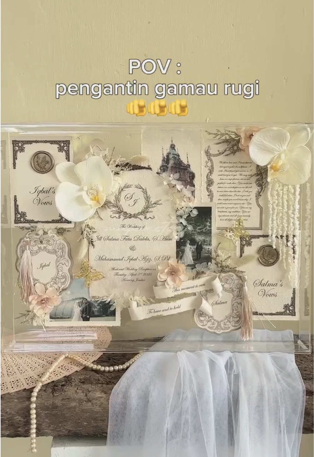 Rugi bgttt!!! Punya keepsake tapi cuma dipake 1 kali, mending kasi ke kami biar bisa dihias secantik ini😍✨ #keepsake #weddingkeepsake #weddinginspiration #fyp #fyppppppppppppppppppppppp 