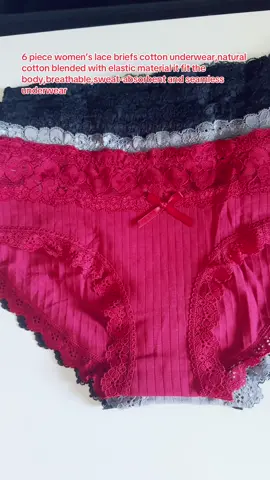 Levao 6/12 pack women’s lace briefs cotton underwear,breathable soft bikini panties #womensundergarments #underwear #levaobriefs #fyp #sale #goviral #foryoupage #tiktokshop #bikinipanties #panties #seamlesspanties 