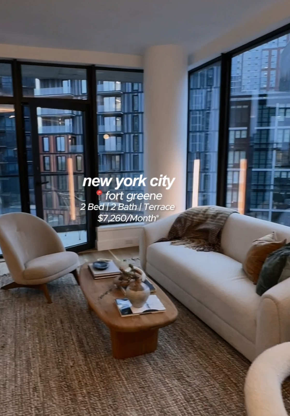 $7,260/Month Fort Greene Rental Tour | Brand New 2 Bed, 2 Bath with Private Terrace #nyc #nycrealestate #apartmenttour #apartmenthunting #brooklynrentals #brooklynapartment #nycrentals #rentnyc 