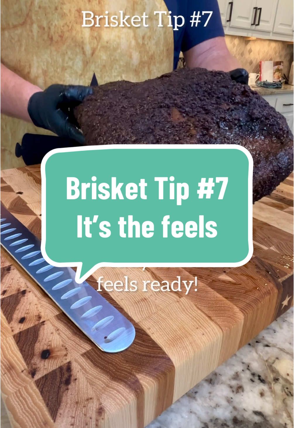 Brisket finish temp will vary with each cook somewhere between 198 - 205 degrees so only use tempature as a guide. It’s all in the feels! #bbqtips #bbqtechniques #pitmastersecrets #brisket #briskettip #bbq #foodtutorials#creatorsearchinsights 
