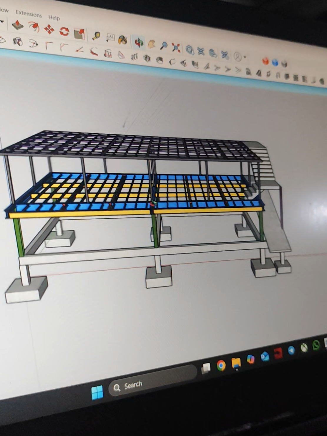 Project PARKIRAN MOBIL LANTAI 1, PARKIRAN MOTOR LANTAI 2,TEMPAT SANTAI LANTAI 3,atapnya belakangan. Kontruksi baja H-Beam+WF. jasa kontruksi sipil/baja, contact: 081217892071 #kontruksibaja #kanopiminimalis #parkiran #baja #kontruksi #sipil #modern #xybca #foryou #gambar3d #kontraktor #pemborong #cafe #bangunanrangkabaja 