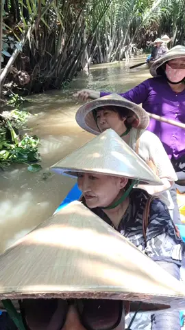 Cruising through the Mekong canals #mekong #river #sampan #boat #vietnam #may  #fyp 
