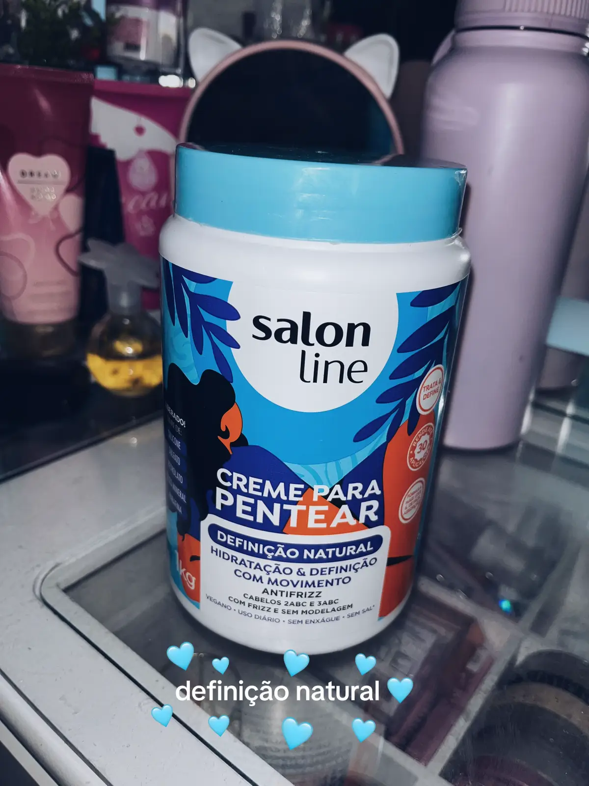 amo🩵 #salonline #cabelocacheado #cremedecabelo definição natural creme #skincare #cuidadoscomcabelo #cabelo #cacheada 