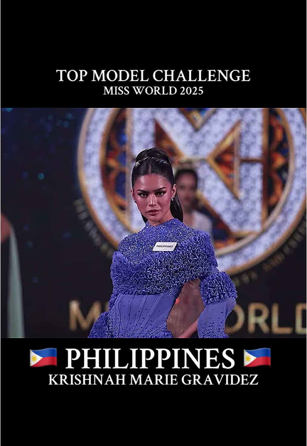 Another Awesome Design by @Rian Fernandez of her Top Model Challenge Jumpsuit inspired by the Palawan Peacock 🦚  Krishnah Marie Gravidez during the Top Model Challenge of Miss World 2025 🇵🇭