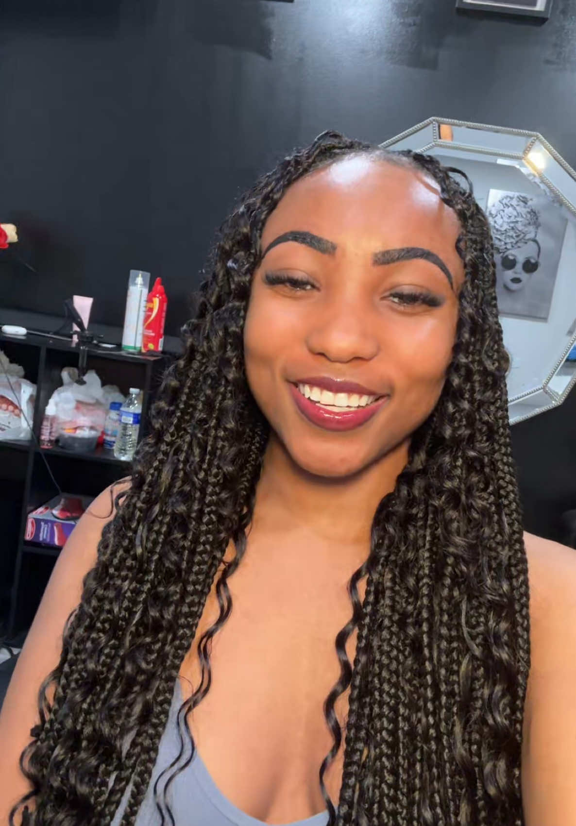 I CAN ONLY SEE YOUR FACE WHEN I CLOSE MY EYES ☺️♥️ #vacationmode #bohobraids #braids