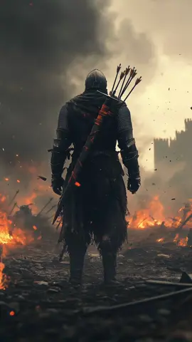 The knight falls, but not in defeat. 🛡️🔥 #medieval #medievalfantasy #darkfantasyart #knight #aivideo #aigenerated #midjourney 