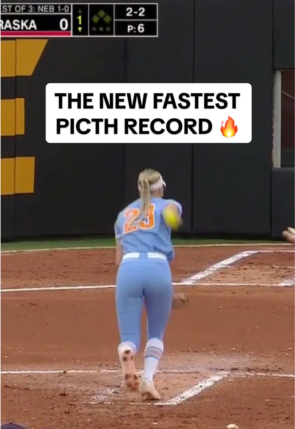 Karlyn Pickens records the new fastest pitch record at 79.4 mph 😮‍💨 #RoadToWCWS #softball #fyp x 🎥 ESPN