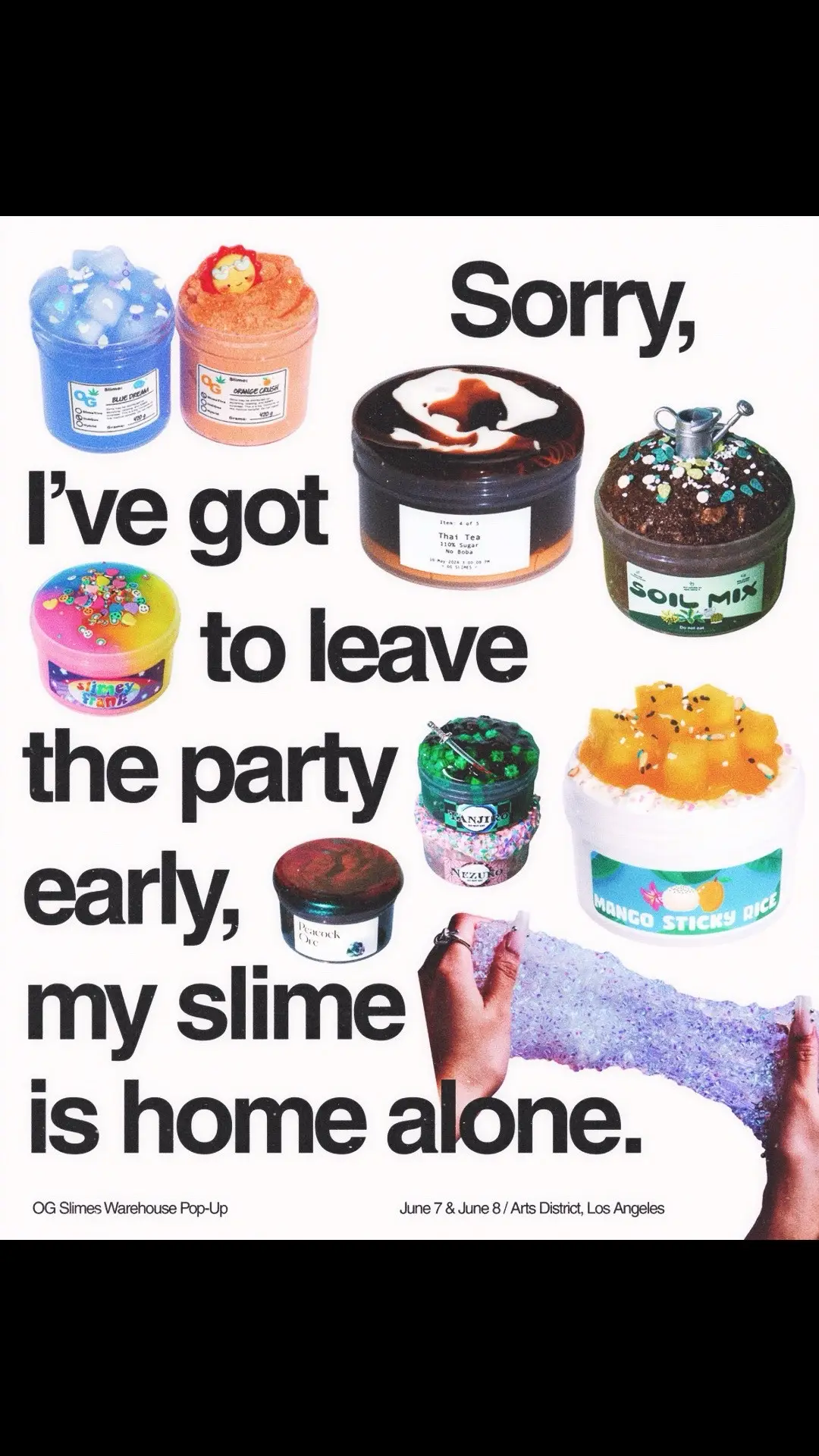 It’s time to give it a new slime bestie! Our warehouse pop-up is around the corner and RSVP slots are going fast! Join us on June 7 or 8 to experience our slimes in person, touch them, smell them, shop your faves, and connect with the OG Slimes team. Plus, attendees get access to an exclusive discount <3  Can’t wait to see you there!