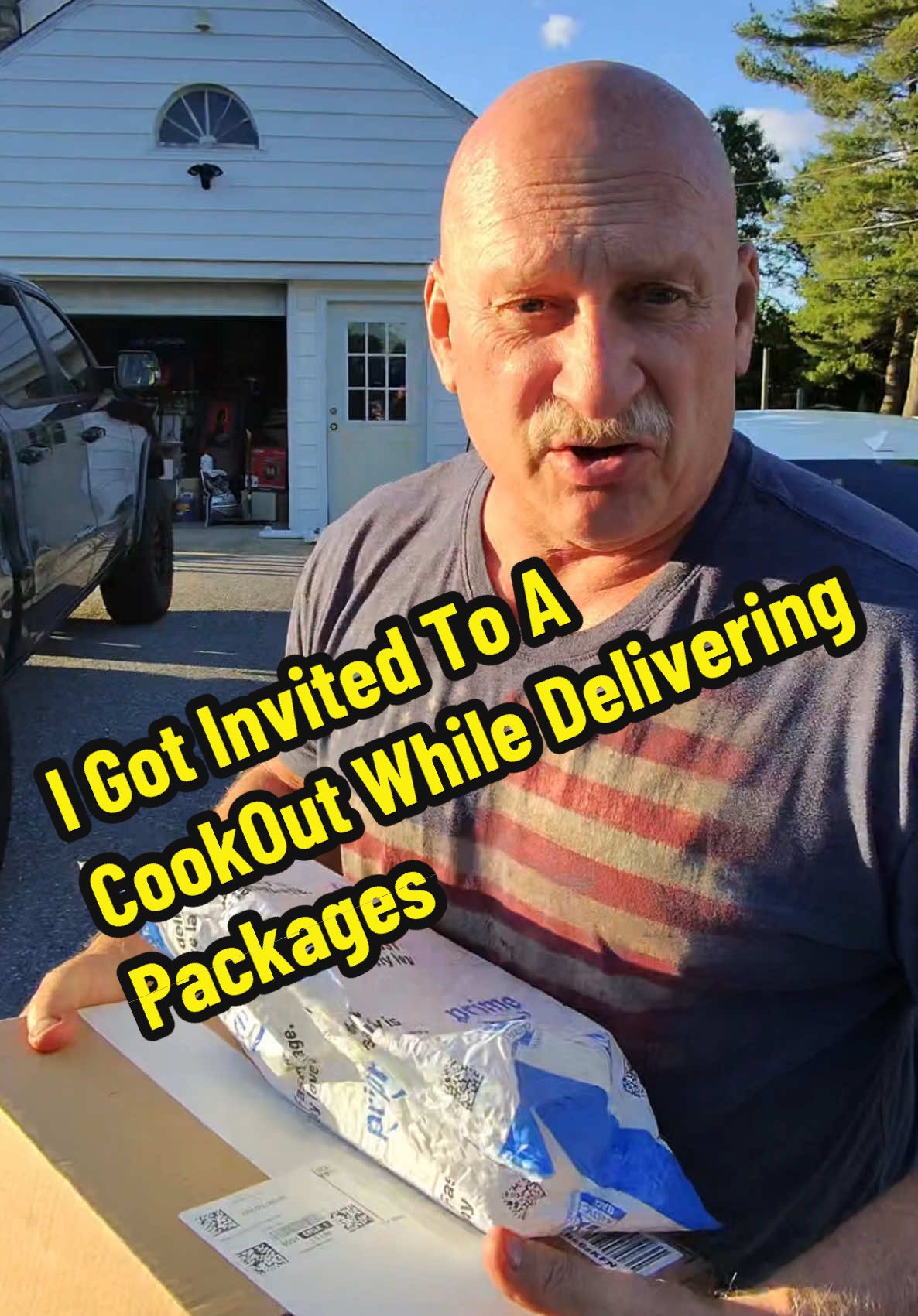 I got invited into a cookout 😂 #amazondriver #pov #amazondelivery #amazon #amazondeliverydriver #Vlog #deliverydriver 
