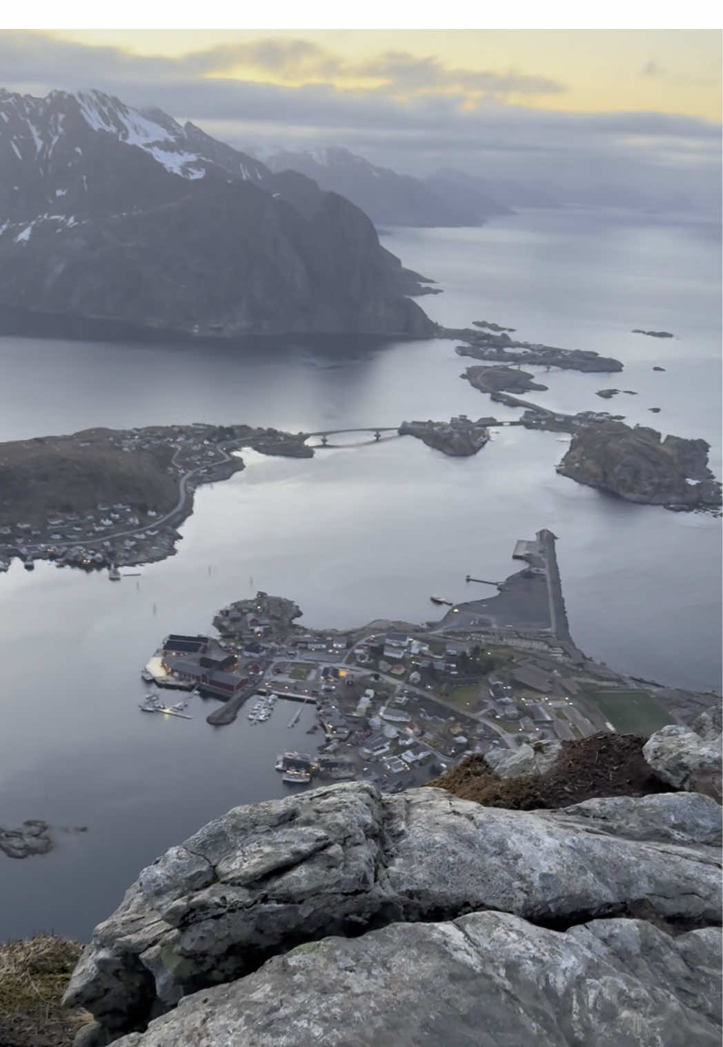 planned coming here for years. felt unreal to actually stand there #reine #lofotenislands #traveltiktok #midnightsun #sunset #hikingszn 