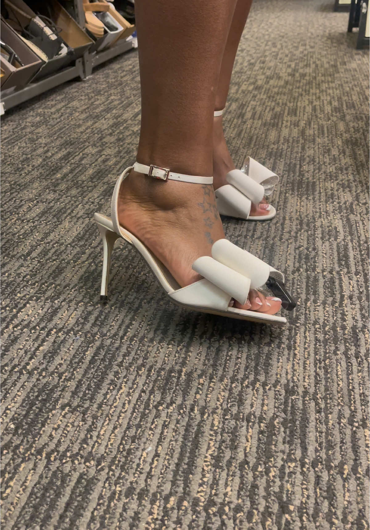 I found the most perfectttttt Mach & Mach bridal shoes at Nordstrom Rack!! If your a DMV Bride looking for a bridal shoe & you wear a 8.5/9 you better run! They were only $231 + 25% off. I was trying to convince myself to get them just because but I know they’re waiting on the most perfect bride! I was at the Tysons Corner location today 5/24 around 6pm. Tag me if you find these & get them 🤍💍👰🏽 #dmvbride #dmvtiktok #bridalshoes #weddingshoes #machmachshoes 