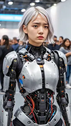 She #robot #humanoid feel so shy 🤭 
