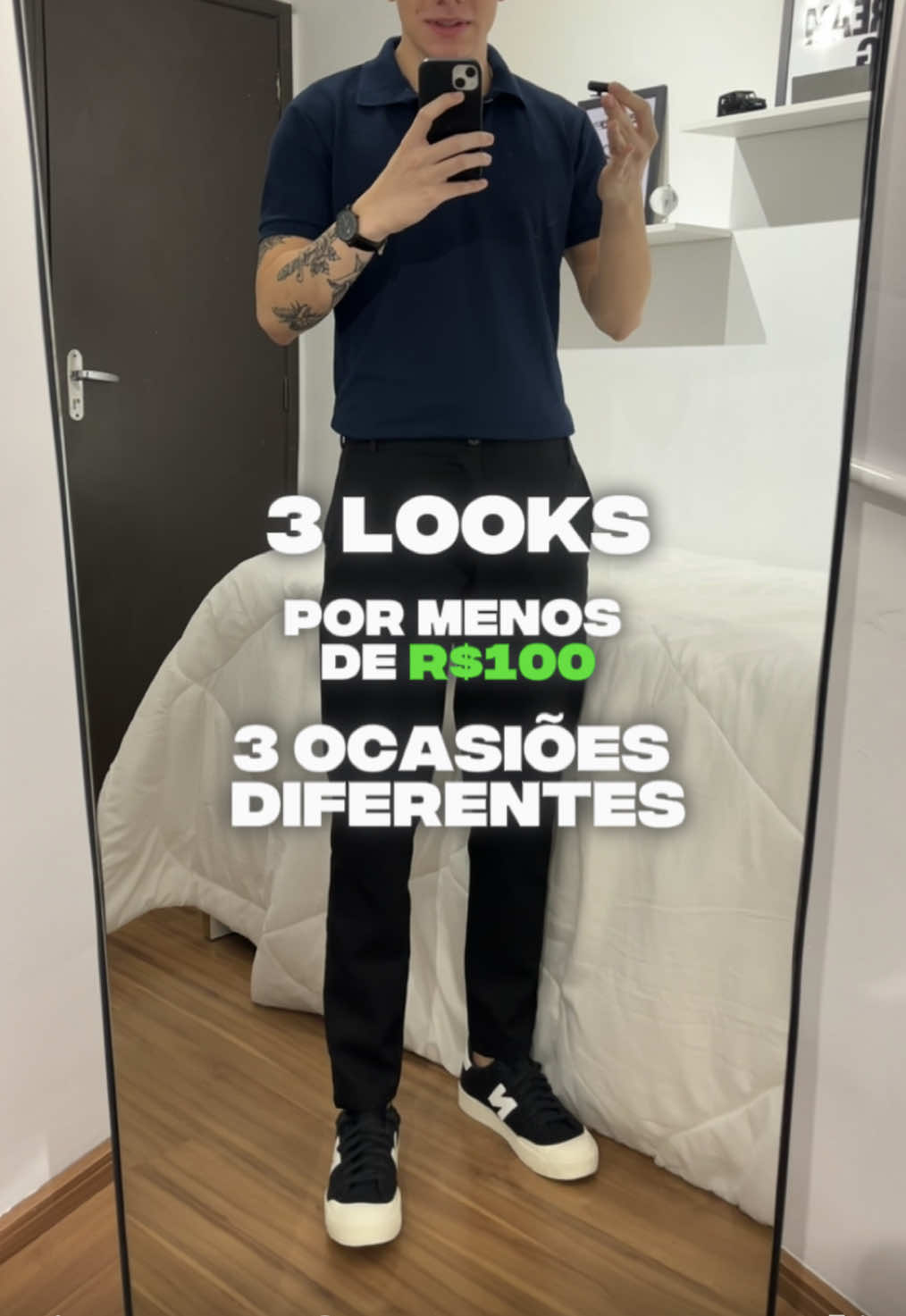 3 looks por menos de R$100 pra você usar em 3 ocasiões diferentes 🫵🏻🤝🏻 #modamasculina  #lookmasculino  #moda  #grwm 