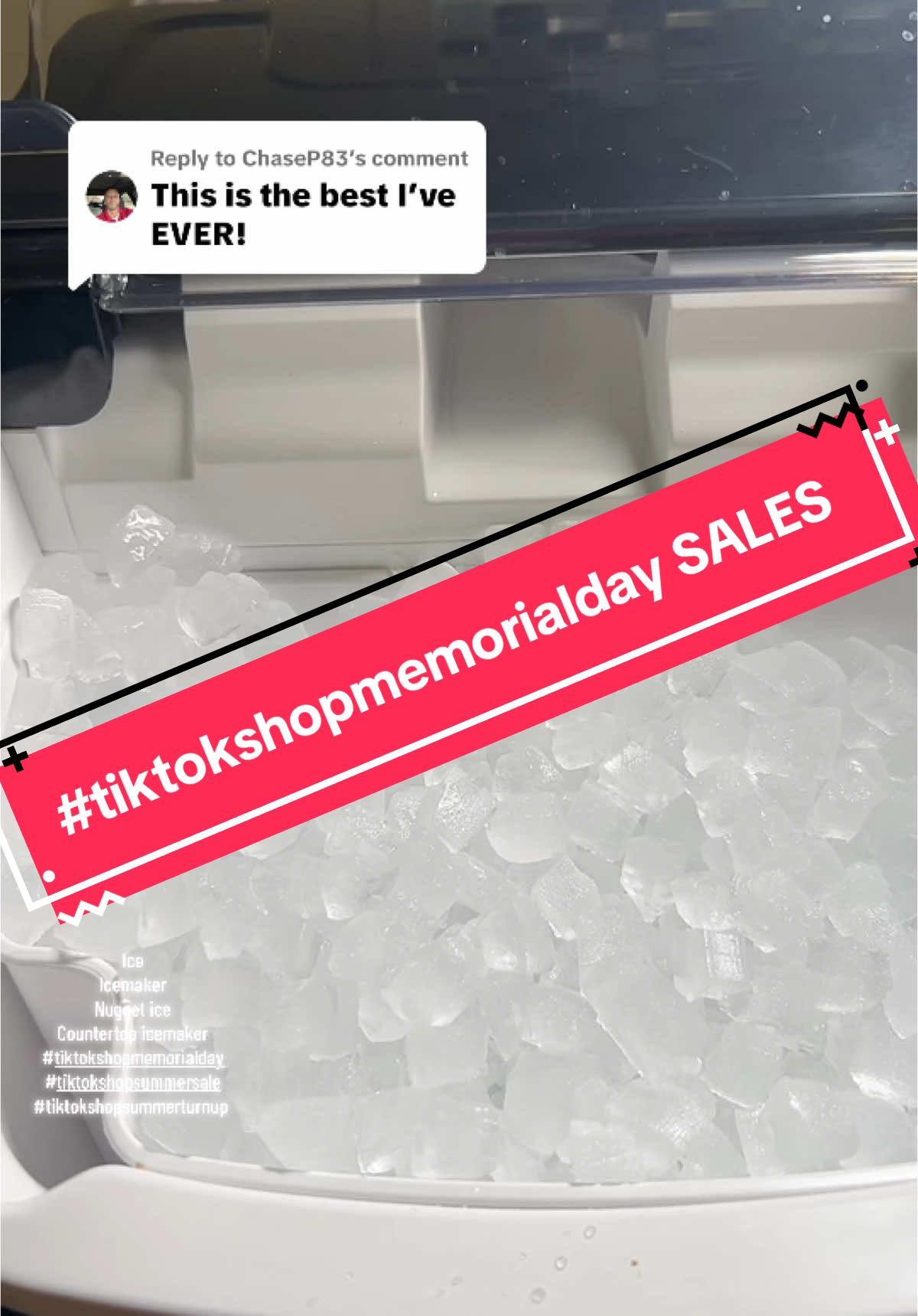 Replying to @ChaseP83 #tiktokshopmemorialday #fyp #icemaker #ice #dealsforyoudays #tiktokshopsummersale #fypシ #icemakermachine #flashsale #tiktokshopsummerturnup #kitchengadgets #gadget #foryoupage #tiktokshopflashsale #summersales #Summer #portableicemaker #dealsfordays #silonnicemaker #euhomyicemaker 