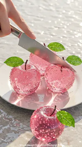 Cutting into crystal-clear jelly apples  they look too pretty to eat!  #JellyArt #Satisfying #AestheticFood #FoodArt #CrystalApple #DessertMagic #TikTokFood
