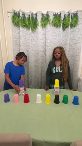Cup game, who you think who? Was it a tie?  #FamilyFun #familygame #fyp #challenge #Siblings #funny