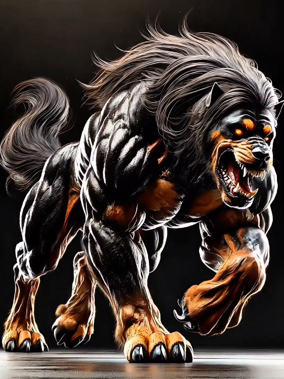 Wild Horse + Rottweiler 🐎🔥🐶 #AiFusion #Aiart #Animals #Hybrid #Fusion #Animalfusion #fyp 